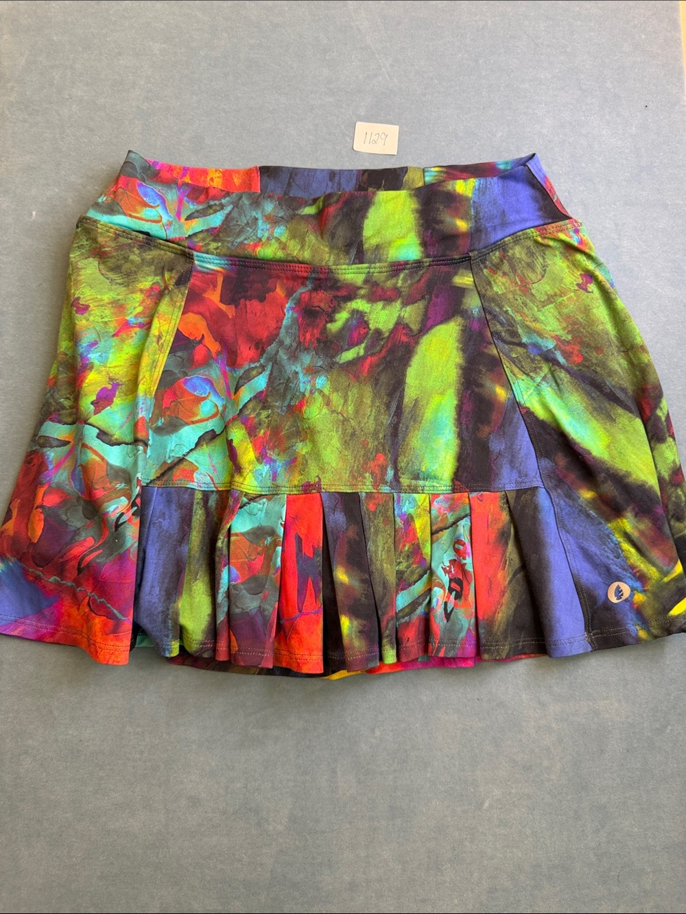 Dona Jo Multicolor Abstract Print Athletic Skirt